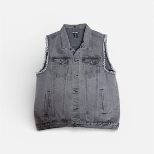 Hot Topic Faded Black Denim Vest